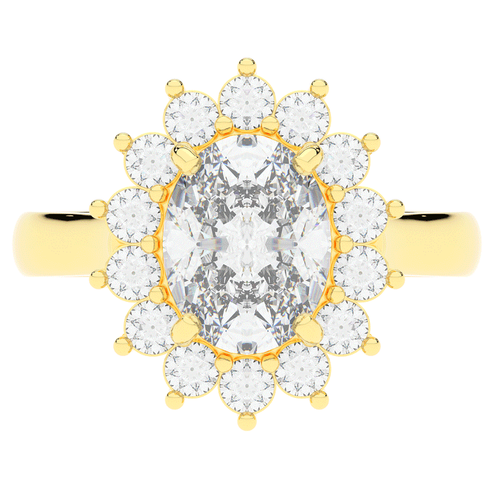 2.65CT.TW OVAL LAB DIAMOND HALO ENGAGEMENT RING - Nazarelle