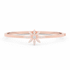0.40CT.TW ROUND LAB BEZEL AND PRONG SET FLOWER DIAMOND BANGLE - Nazarelle