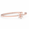 0.40CT.TW ROUND LAB BEZEL AND PRONG SET FLOWER DIAMOND BANGLE - Nazarelle