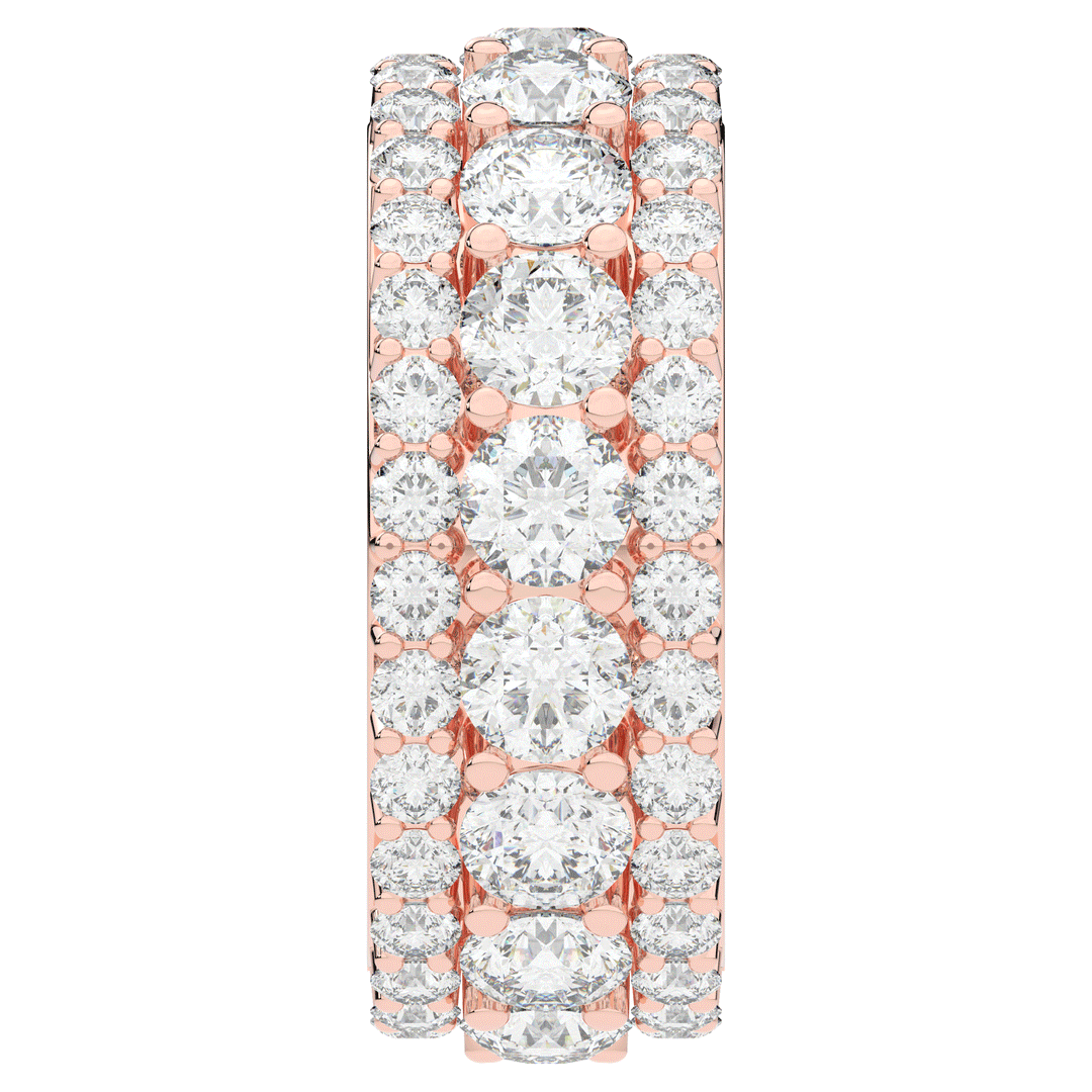 5.25CT.TW THREE ROW ROUND LAB DIAMOND ETERNITY WEDDING BAND - Nazarelle