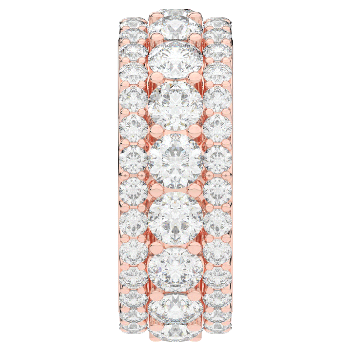 5.25CT.TW THREE ROW ROUND LAB DIAMOND ETERNITY WEDDING BAND - Nazarelle