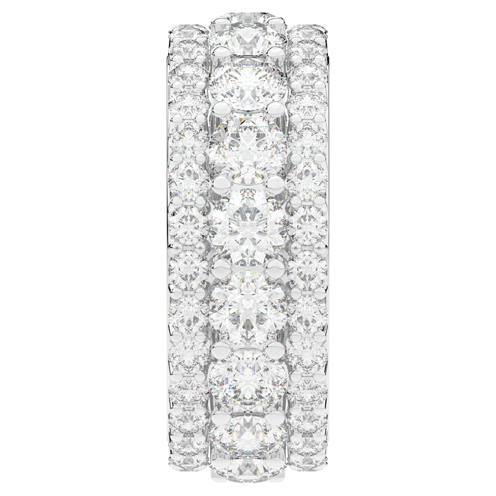 5.25CT.TW THREE ROW ROUND LAB DIAMOND ETERNITY WEDDING BAND - Nazarelle