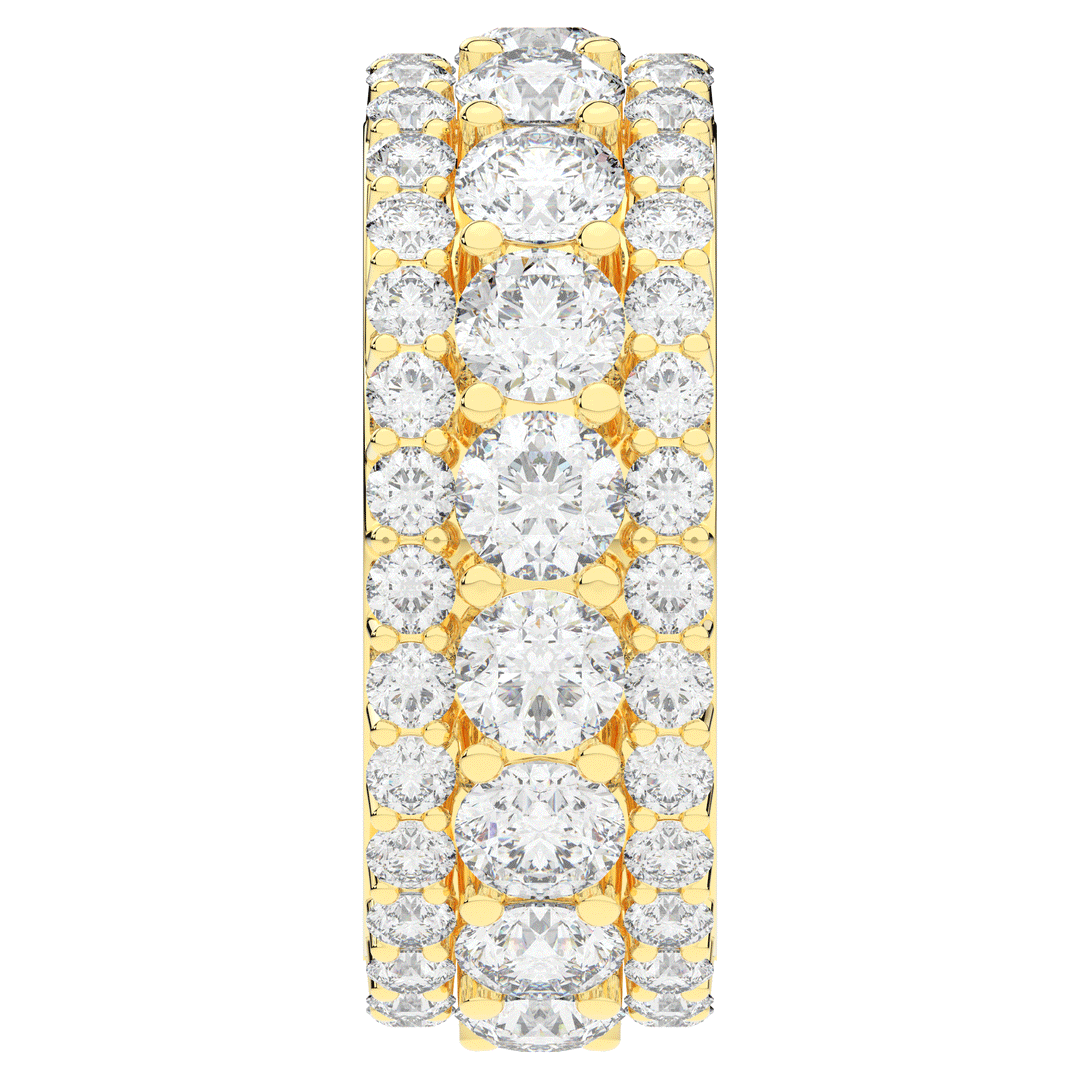 5.25CT.TW THREE ROW ROUND LAB DIAMOND ETERNITY WEDDING BAND - Nazarelle