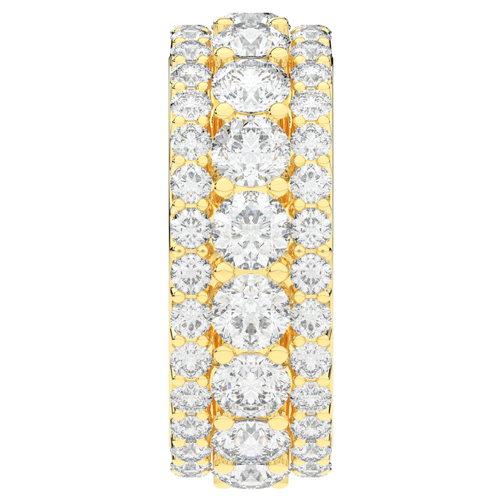 5.25CT.TW THREE ROW ROUND LAB DIAMOND ETERNITY WEDDING BAND - Nazarelle