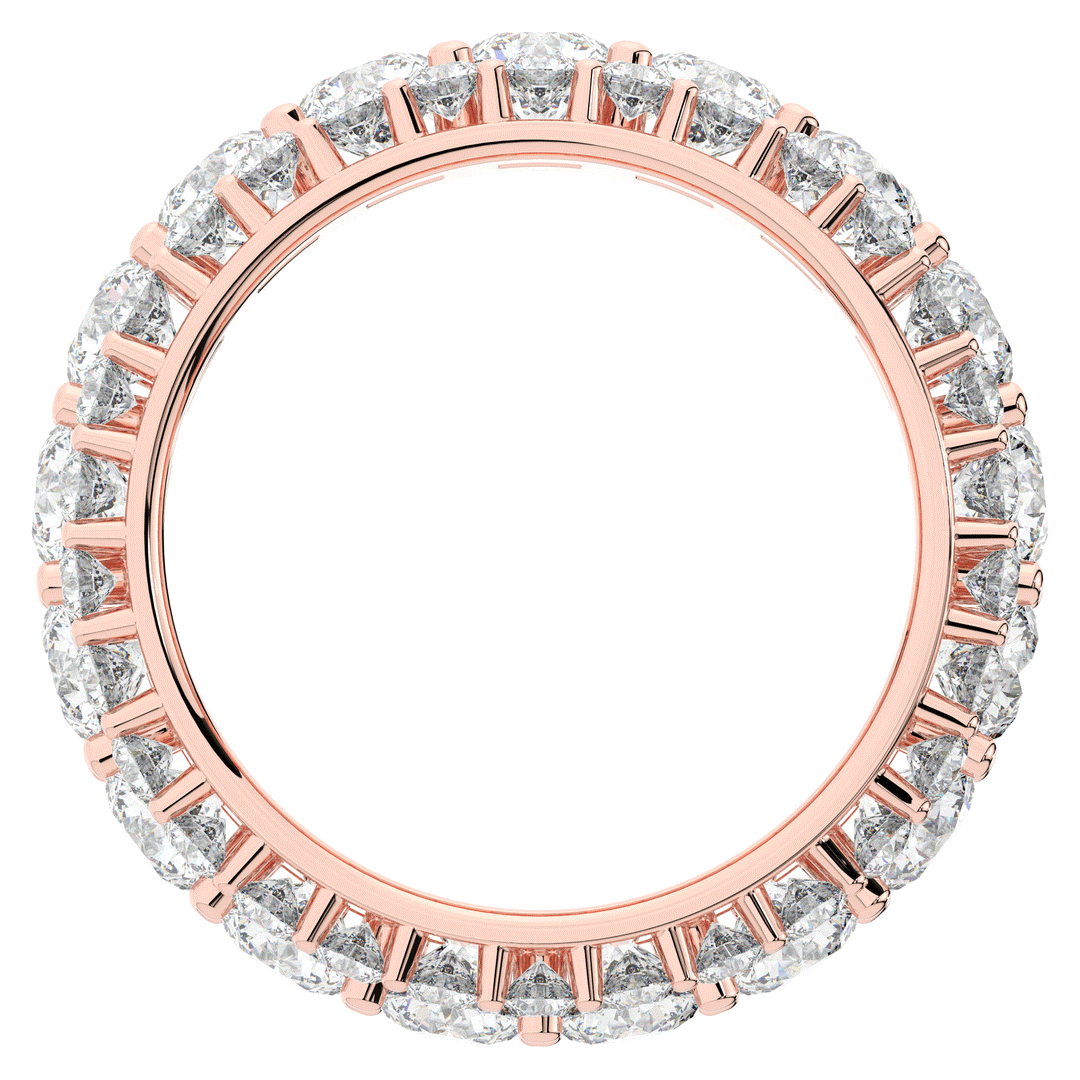 5.25CT.TW THREE ROW ROUND LAB DIAMOND ETERNITY WEDDING BAND - Nazarelle