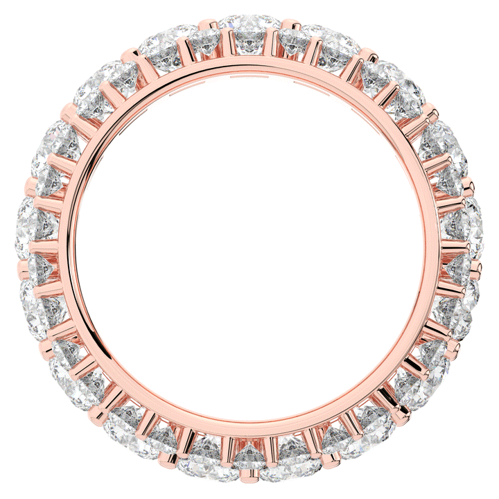 5.25CT.TW THREE ROW ROUND LAB DIAMOND ETERNITY WEDDING BAND - Nazarelle