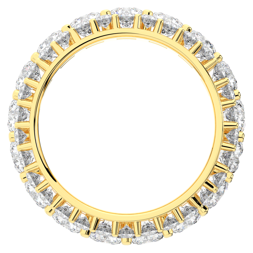 5.25CT.TW THREE ROW ROUND LAB DIAMOND ETERNITY WEDDING BAND - Nazarelle