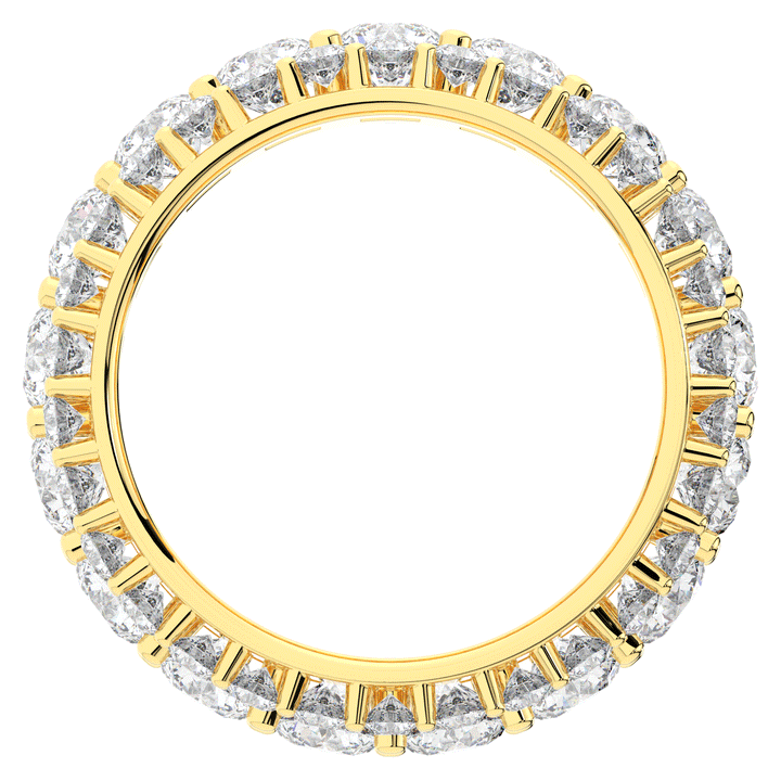 5.25CT.TW THREE ROW ROUND LAB DIAMOND ETERNITY WEDDING BAND - Nazarelle