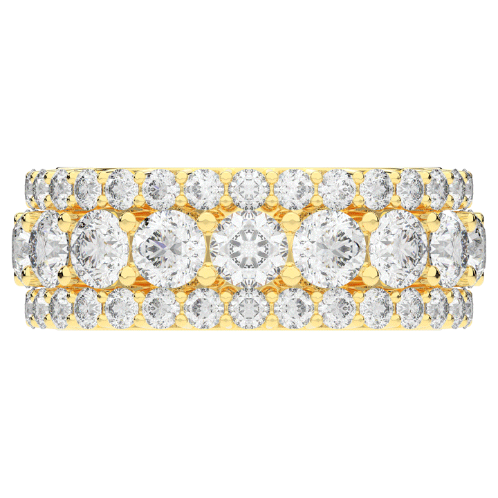 5.25CT.TW THREE ROW ROUND LAB DIAMOND ETERNITY WEDDING BAND - Nazarelle