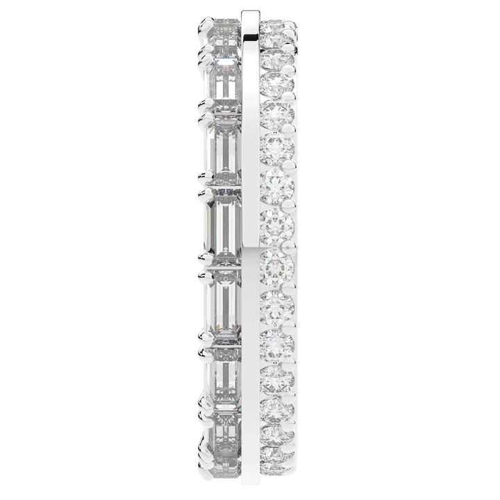 1.40CT.TW BAGUETTE AND ROUND LAB DIAMOND WEDDING BAND - Nazarelle