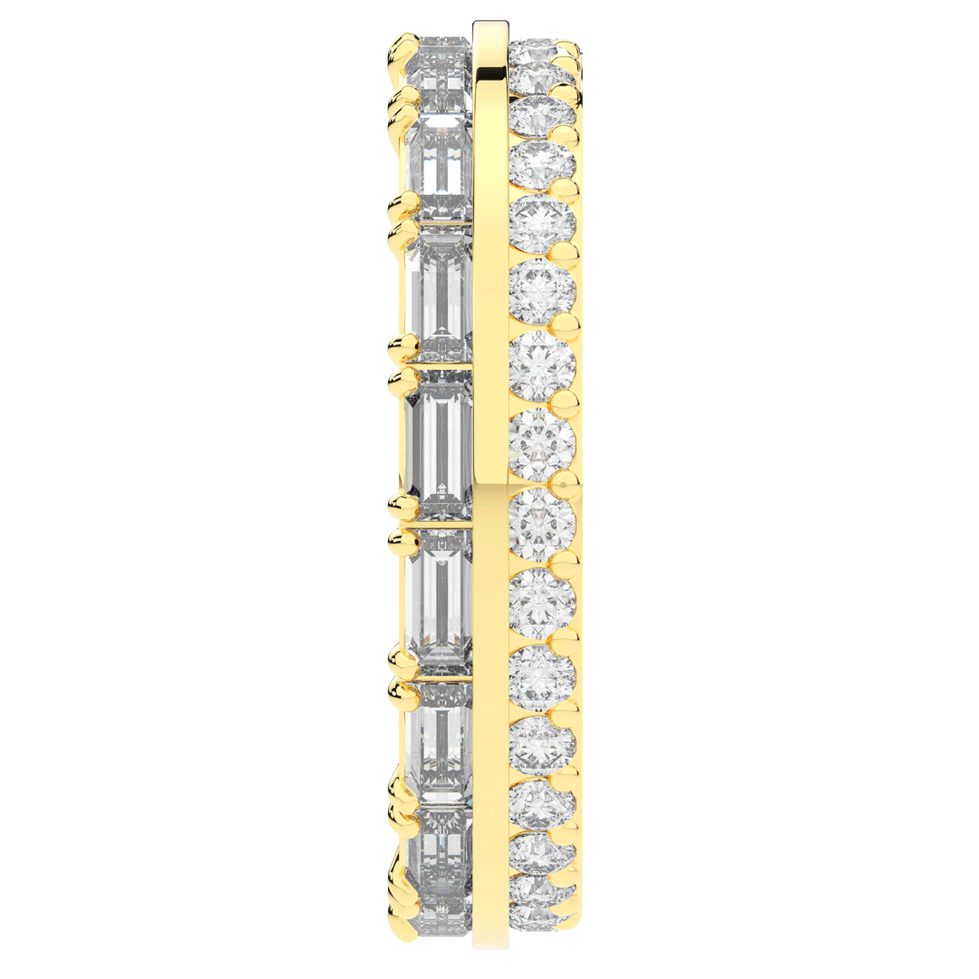 1.40CT.TW BAGUETTE AND ROUND LAB DIAMOND WEDDING BAND - Nazarelle