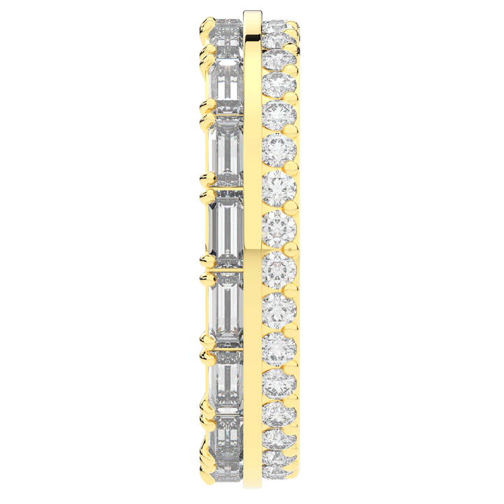 1.40CT.TW BAGUETTE AND ROUND LAB DIAMOND WEDDING BAND - Nazarelle