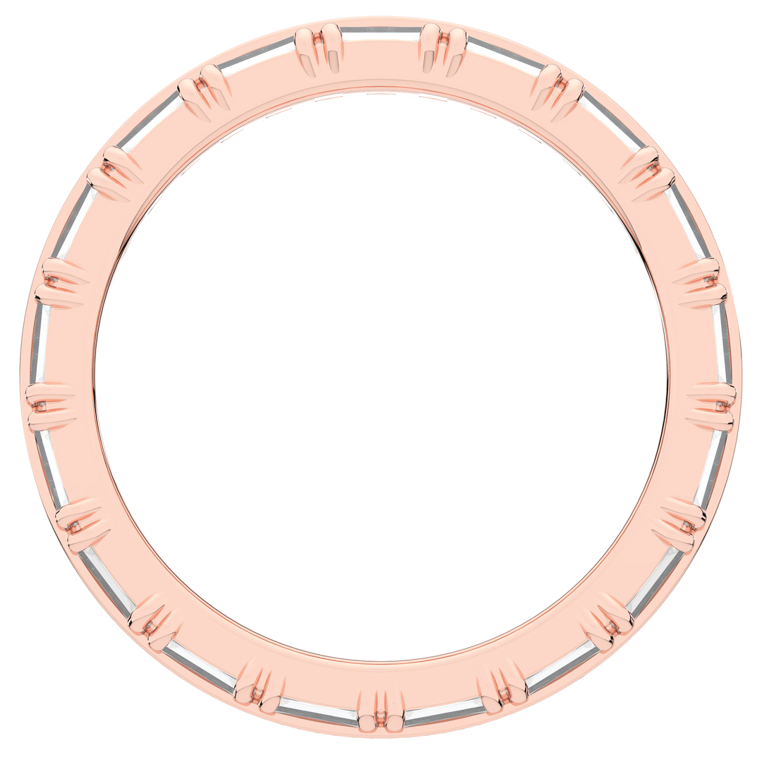 1.40CT.TW BAGUETTE AND ROUND LAB DIAMOND WEDDING BAND - Nazarelle