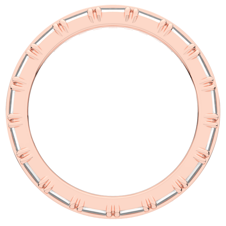 1.40CT.TW BAGUETTE AND ROUND LAB DIAMOND WEDDING BAND - Nazarelle
