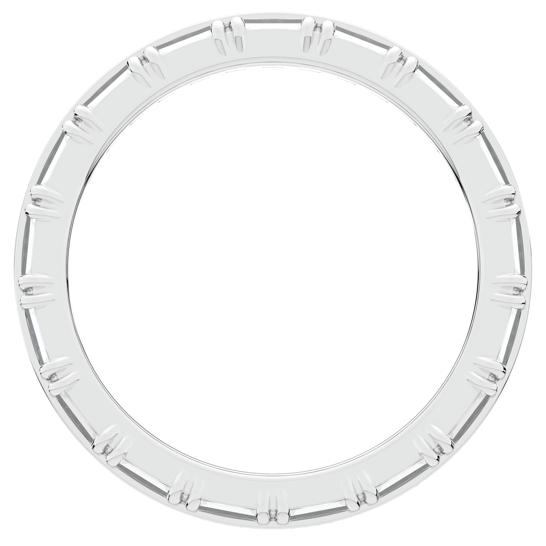 1.40CT.TW BAGUETTE AND ROUND LAB DIAMOND WEDDING BAND - Nazarelle