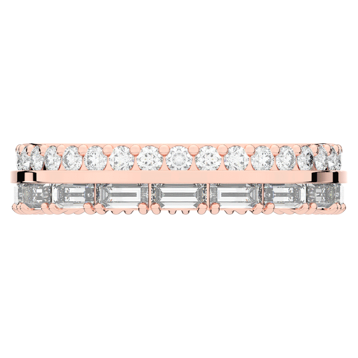1.40CT.TW BAGUETTE AND ROUND LAB DIAMOND WEDDING BAND - Nazarelle