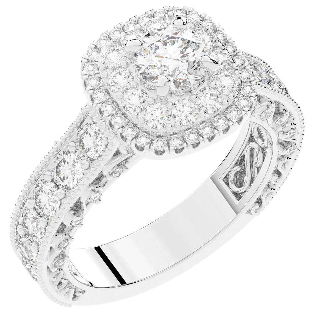 2.30CT.TW ROUND LAB DIAMOND ENGAGEMENT RING - Nazarelle