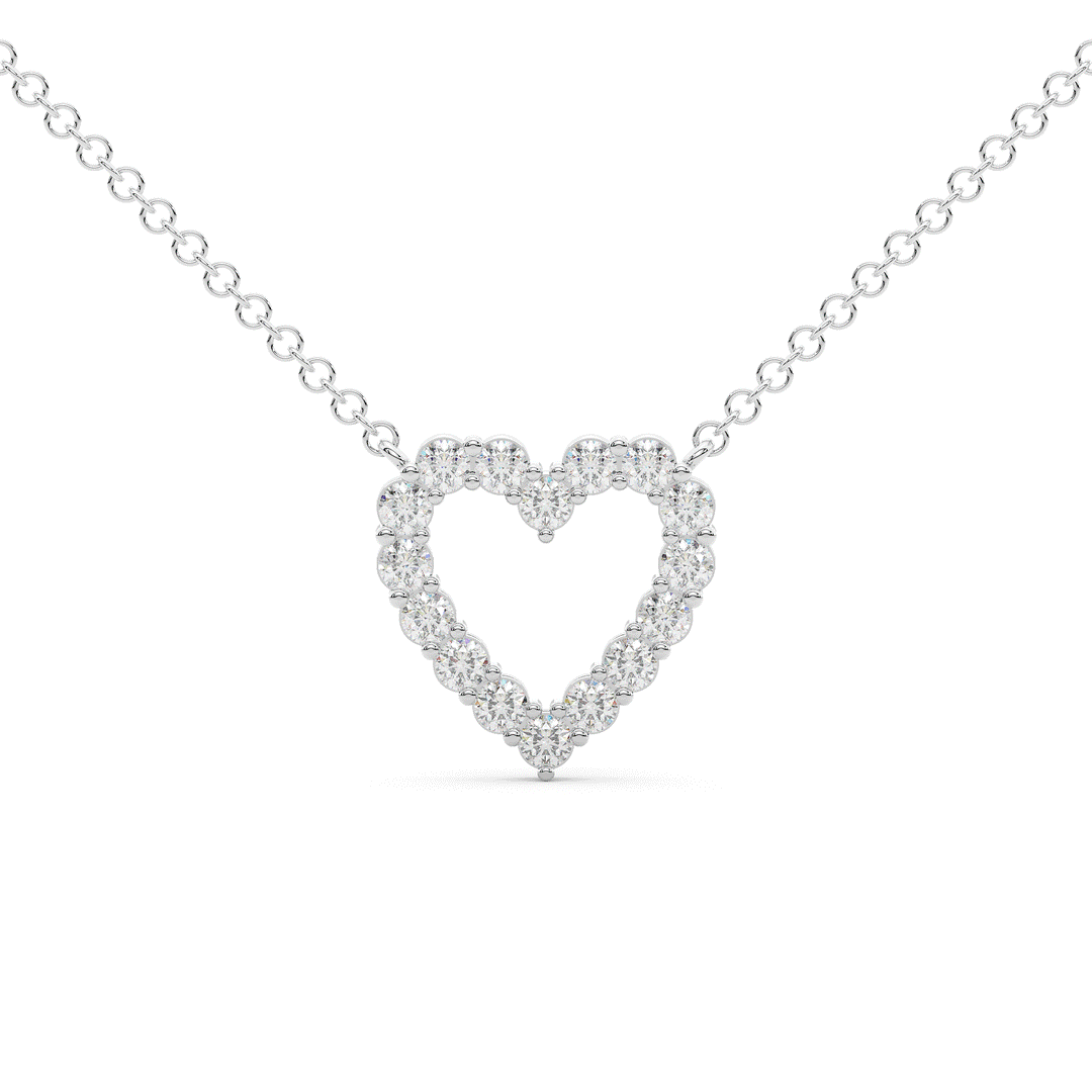 0.50CT.TW ROUND LAB DIAMOND HEART PENDANT - Nazarelle