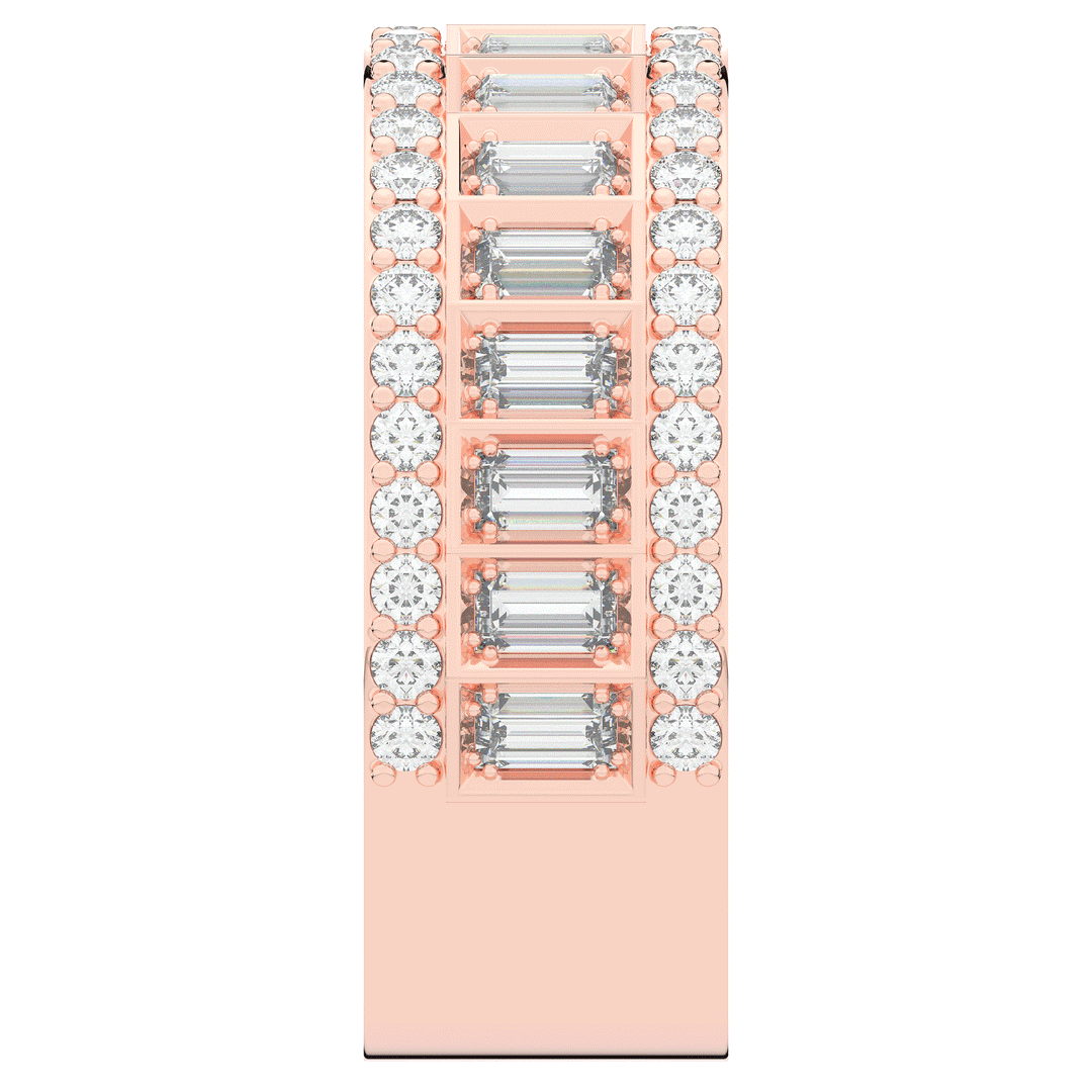 1.30CT.TW BAGUETTE AND ROUND LAB DIAMOND WEDDING BAND - Nazarelle