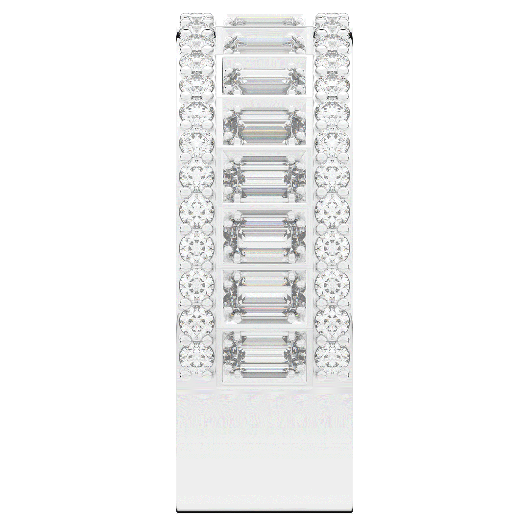 1.30CT.TW BAGUETTE AND ROUND LAB DIAMOND WEDDING BAND - Nazarelle