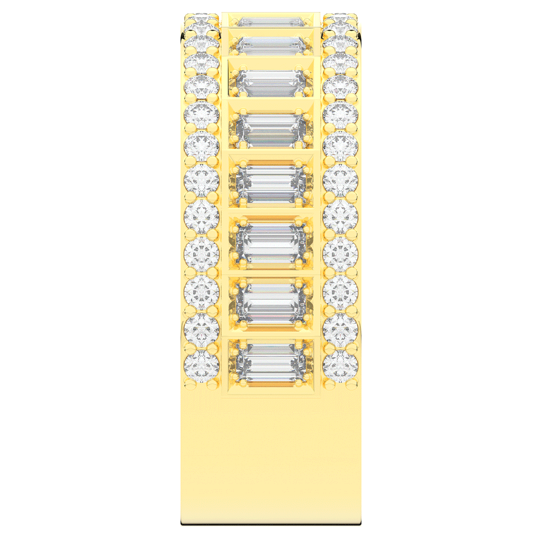 1.30CT.TW BAGUETTE AND ROUND LAB DIAMOND WEDDING BAND - Nazarelle