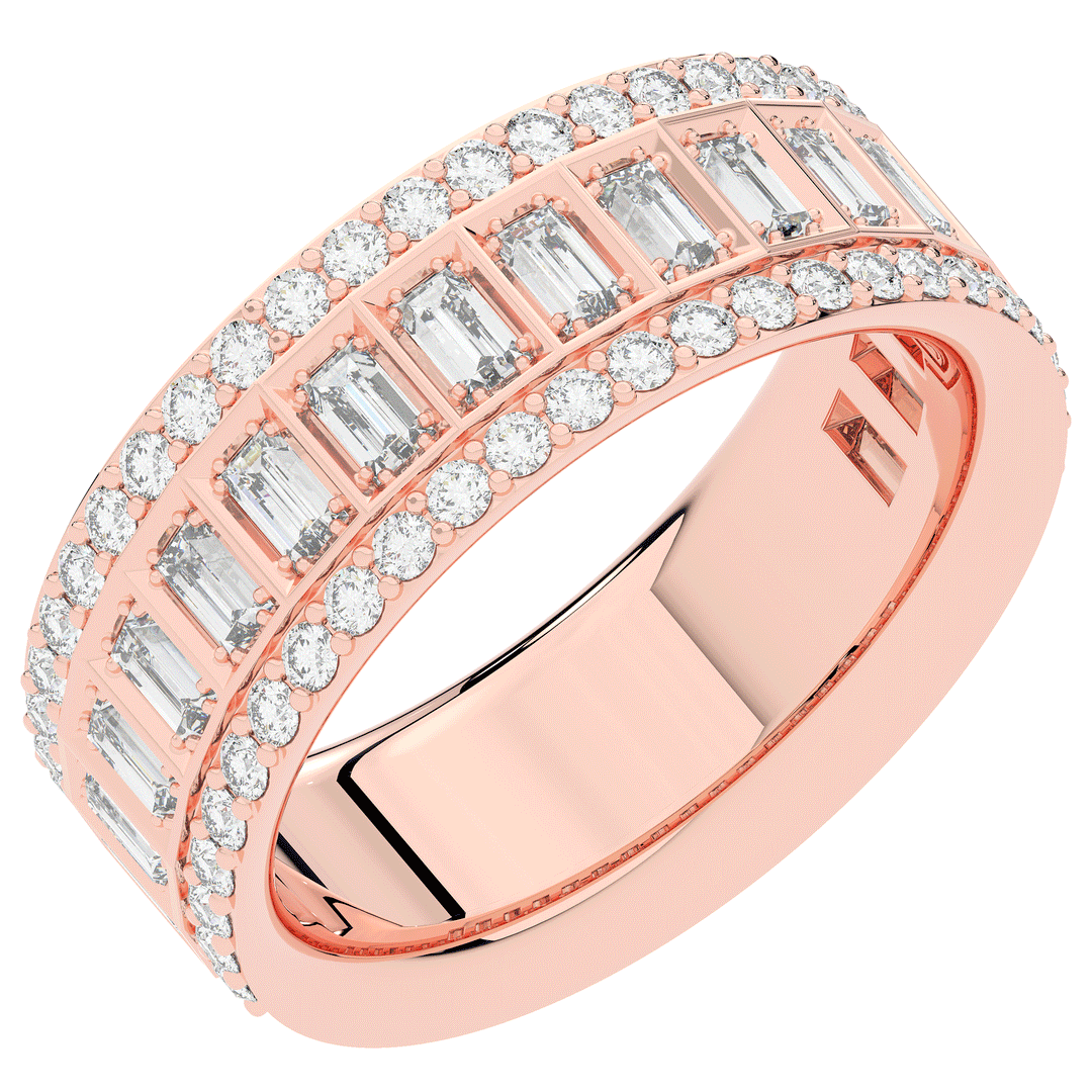 1.30CT.TW BAGUETTE AND ROUND LAB DIAMOND WEDDING BAND - Nazarelle