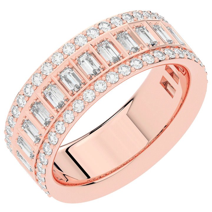 1.30CT.TW BAGUETTE AND ROUND LAB DIAMOND WEDDING BAND - Nazarelle