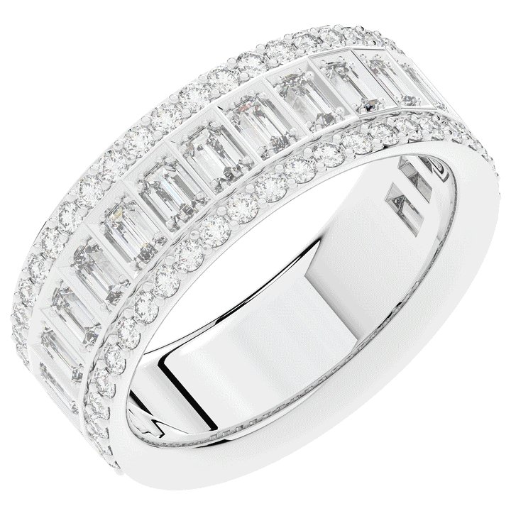 1.30CT.TW BAGUETTE AND ROUND LAB DIAMOND WEDDING BAND - Nazarelle