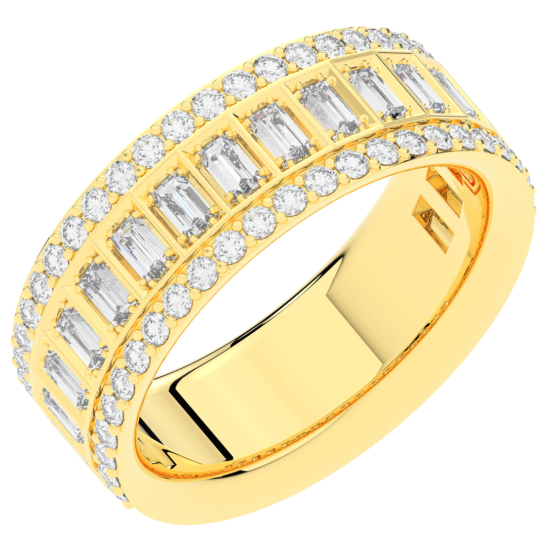 1.30CT.TW BAGUETTE AND ROUND LAB DIAMOND WEDDING BAND - Nazarelle