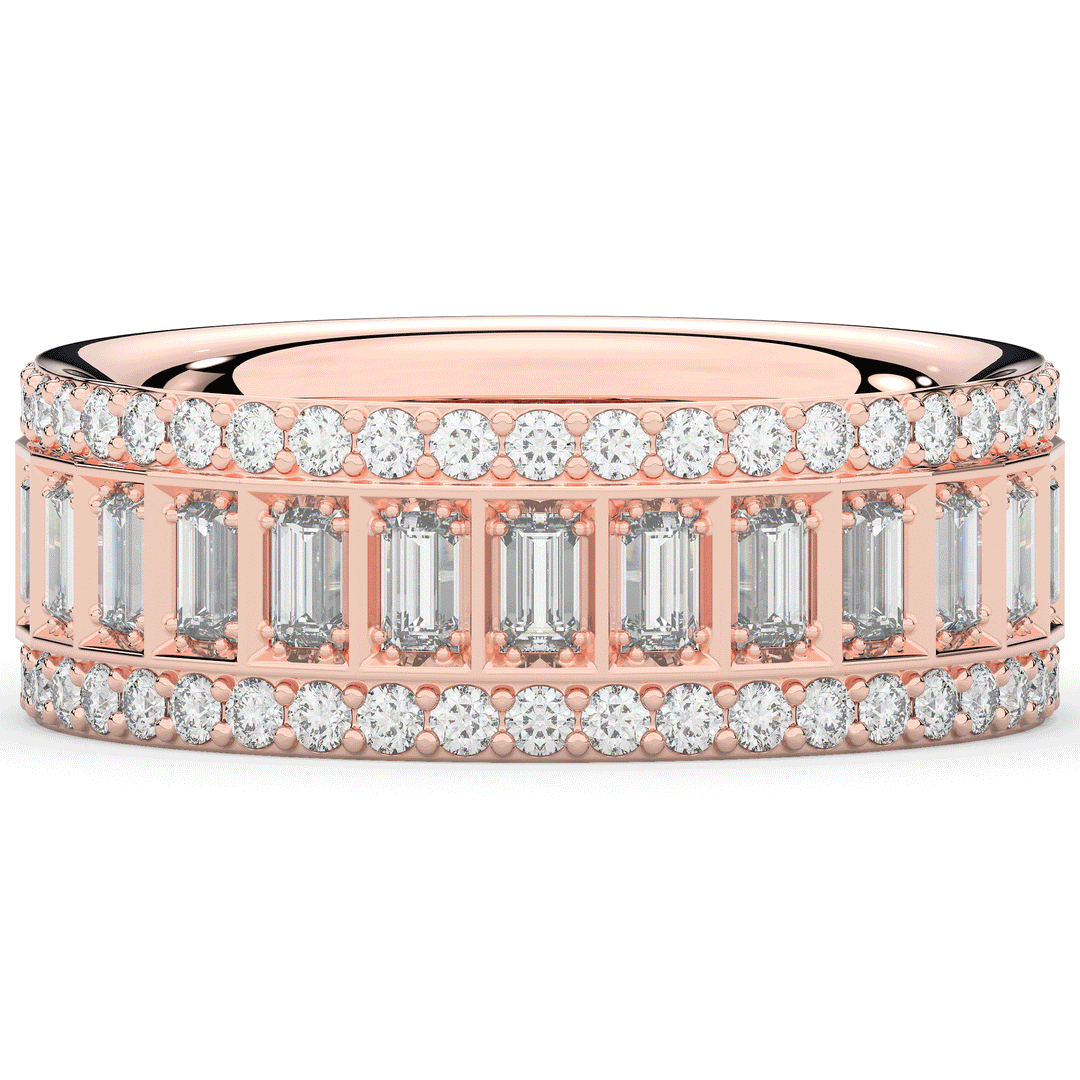 1.30CT.TW BAGUETTE AND ROUND LAB DIAMOND WEDDING BAND - Nazarelle