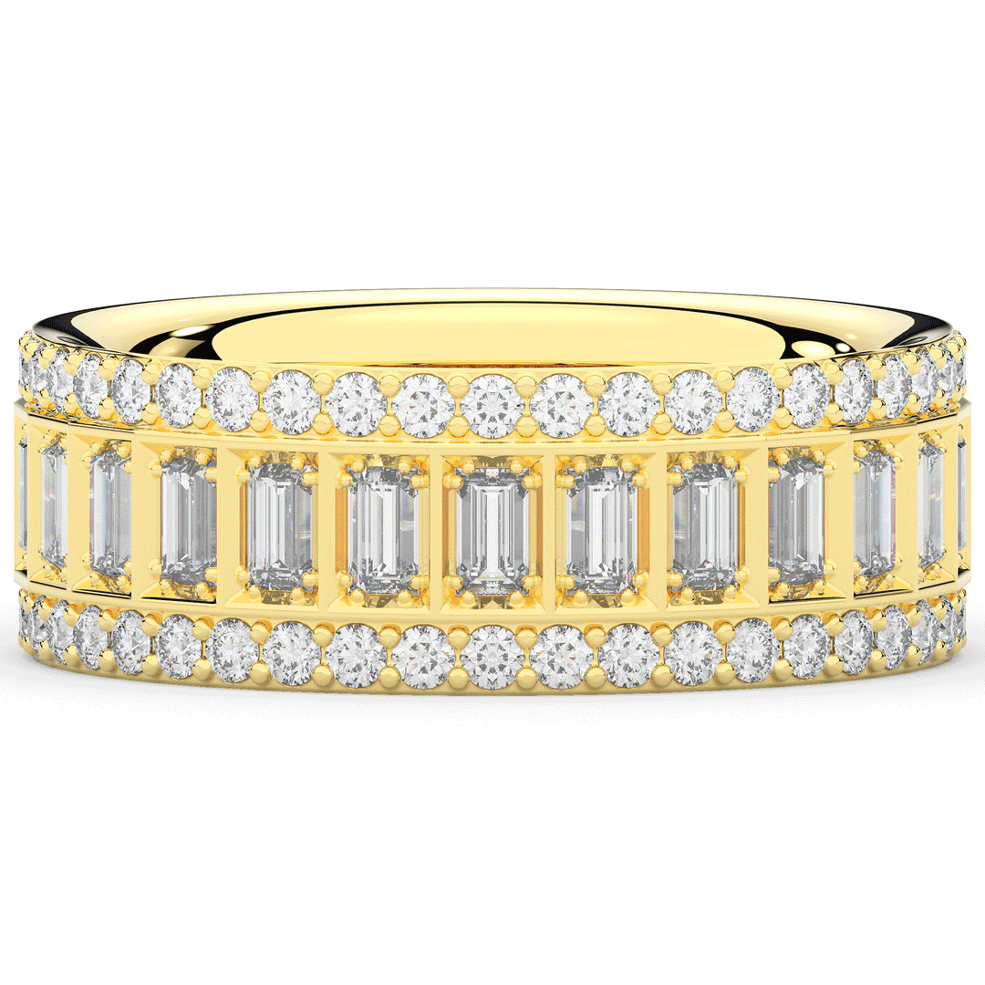 1.30CT.TW BAGUETTE AND ROUND LAB DIAMOND WEDDING BAND - Nazarelle