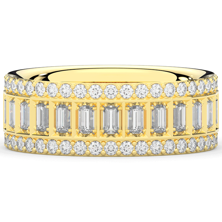 1.30CT.TW BAGUETTE AND ROUND LAB DIAMOND WEDDING BAND - Nazarelle