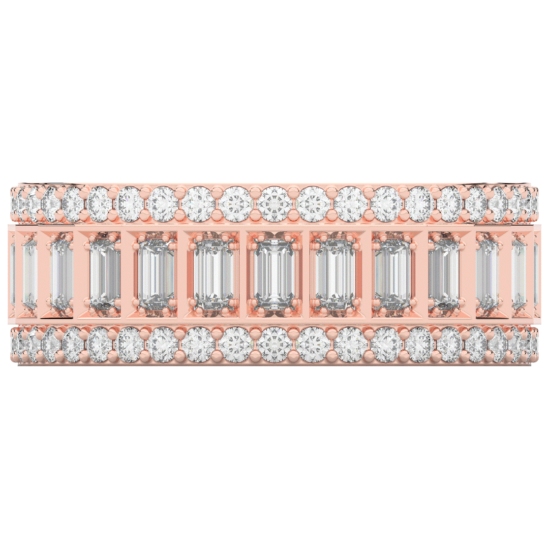 1.30CT.TW BAGUETTE AND ROUND LAB DIAMOND WEDDING BAND - Nazarelle