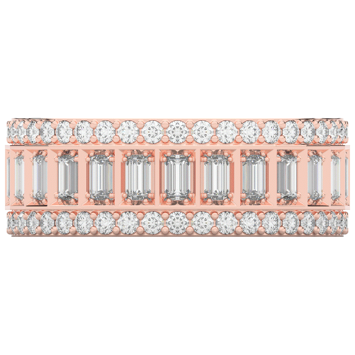 1.30CT.TW BAGUETTE AND ROUND LAB DIAMOND WEDDING BAND - Nazarelle