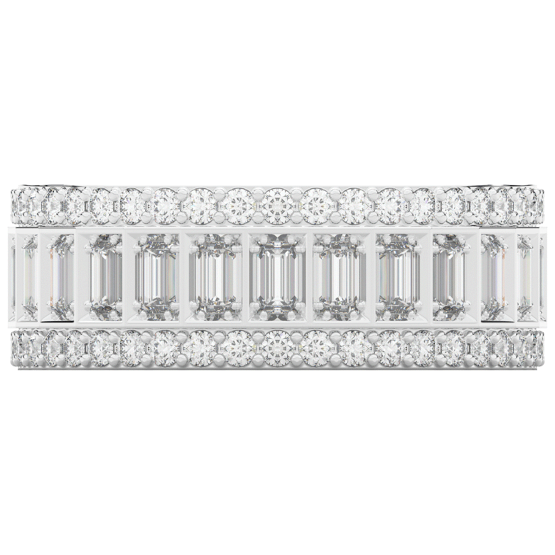 1.30CT.TW BAGUETTE AND ROUND LAB DIAMOND WEDDING BAND - Nazarelle