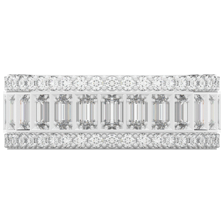 1.30CT.TW BAGUETTE AND ROUND LAB DIAMOND WEDDING BAND - Nazarelle