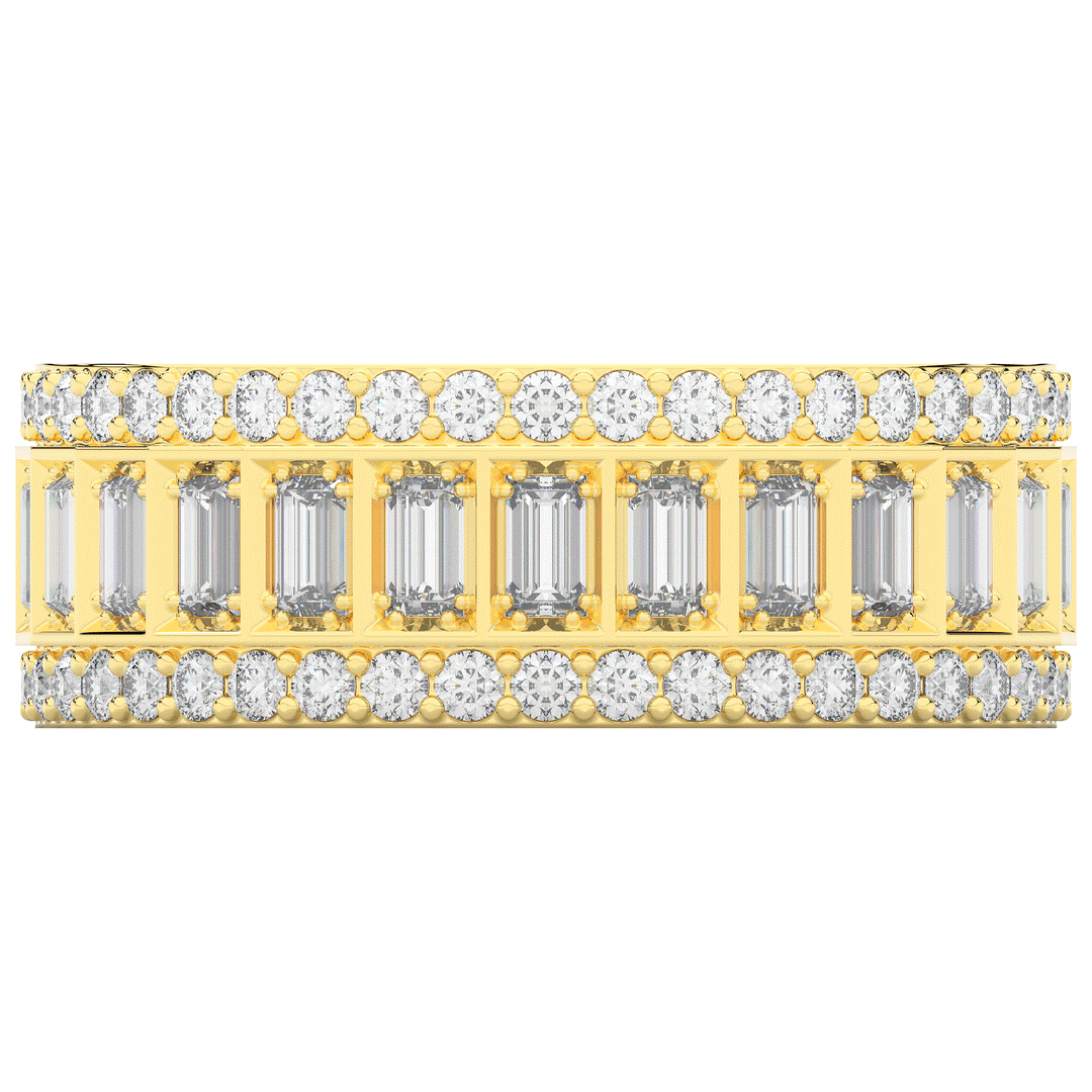 1.30CT.TW BAGUETTE AND ROUND LAB DIAMOND WEDDING BAND - Nazarelle