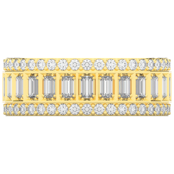 1.30CT.TW BAGUETTE AND ROUND LAB DIAMOND WEDDING BAND - Nazarelle
