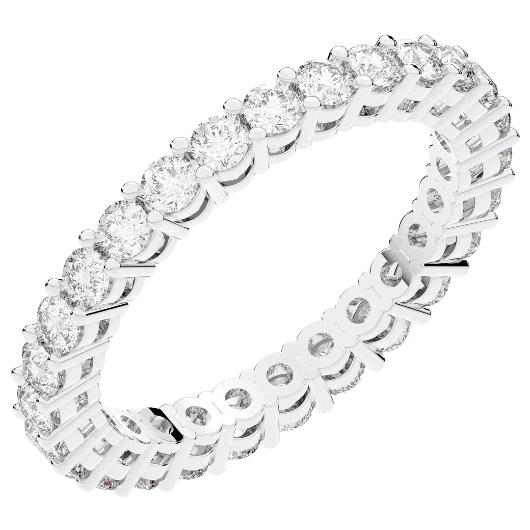 1.20CT.TW ROUND LAB DIAMOND BASKET SET ETERNITY WEDDING BAND - Nazarelle
