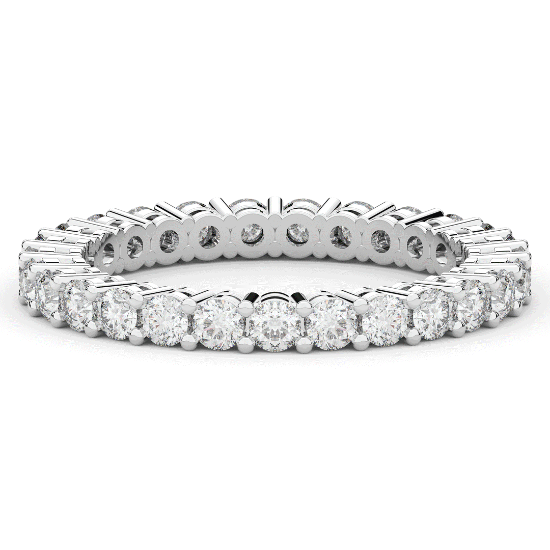 1.20CT.TW ROUND LAB DIAMOND BASKET SET ETERNITY WEDDING BAND - Nazarelle