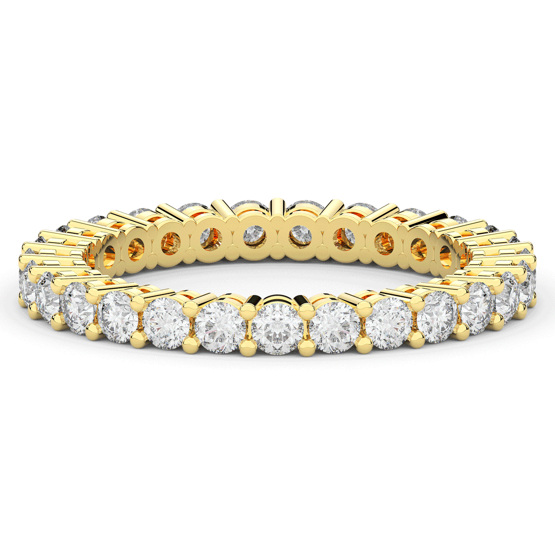 1.20CT.TW ROUND LAB DIAMOND BASKET SET ETERNITY WEDDING BAND - Nazarelle
