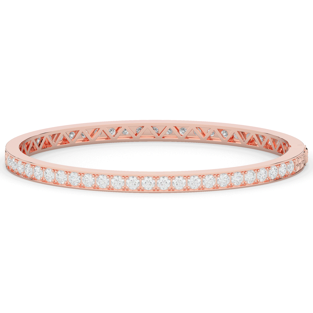 5.10CT.TW ROUND LAB DIAMOND BANGLE - Nazarelle