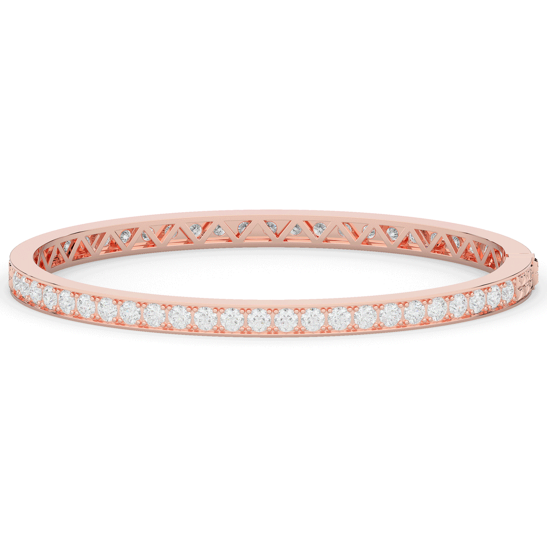 5.10CT.TW ROUND LAB DIAMOND BANGLE - Nazarelle