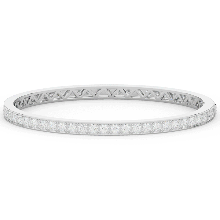 5.10CT.TW ROUND LAB DIAMOND BANGLE - Nazarelle