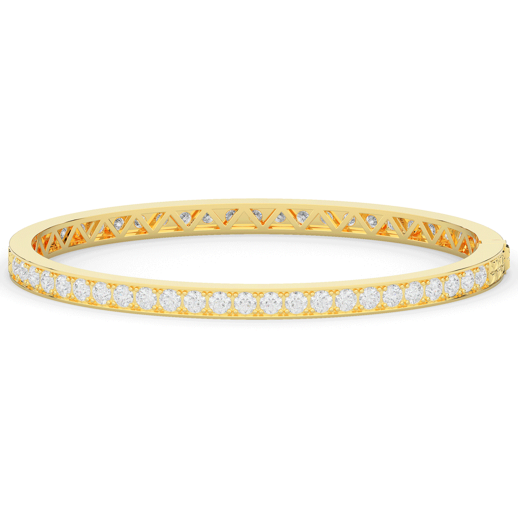 5.10CT.TW ROUND LAB DIAMOND BANGLE - Nazarelle