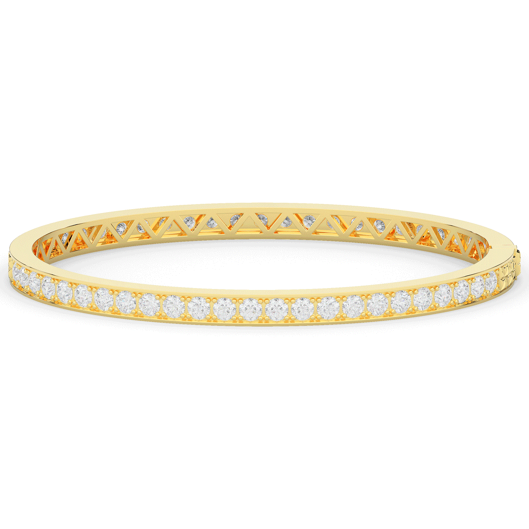 5.10CT.TW ROUND LAB DIAMOND BANGLE - Nazarelle
