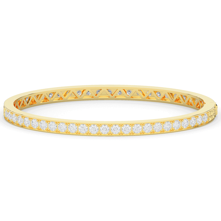 5.10CT.TW ROUND LAB DIAMOND BANGLE - Nazarelle