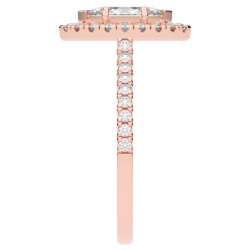 0.80CT.TW MARQUISE LAB DIAMOND HALO ENGAGEMENT RING - Nazarelle