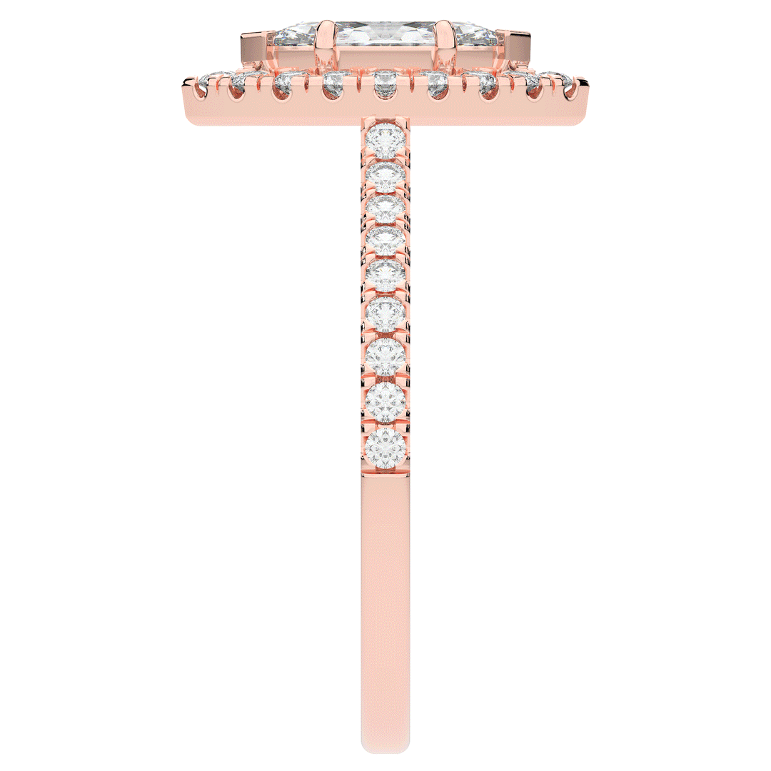 0.80CT.TW MARQUISE LAB DIAMOND HALO ENGAGEMENT RING - Nazarelle