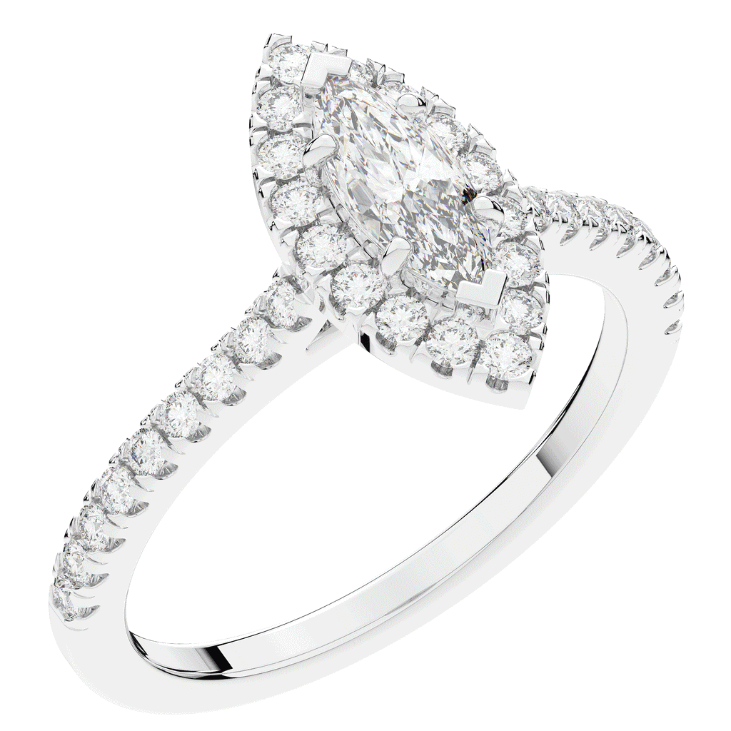 0.80CT.TW MARQUISE LAB DIAMOND HALO ENGAGEMENT RING - Nazarelle